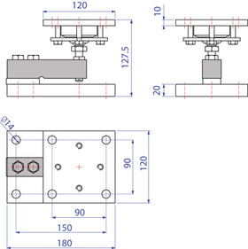 KBSN ASSEMBLY KITS WITH A SPHERICAL JOINT FOR SHEAR BEAM LOAD CELLS